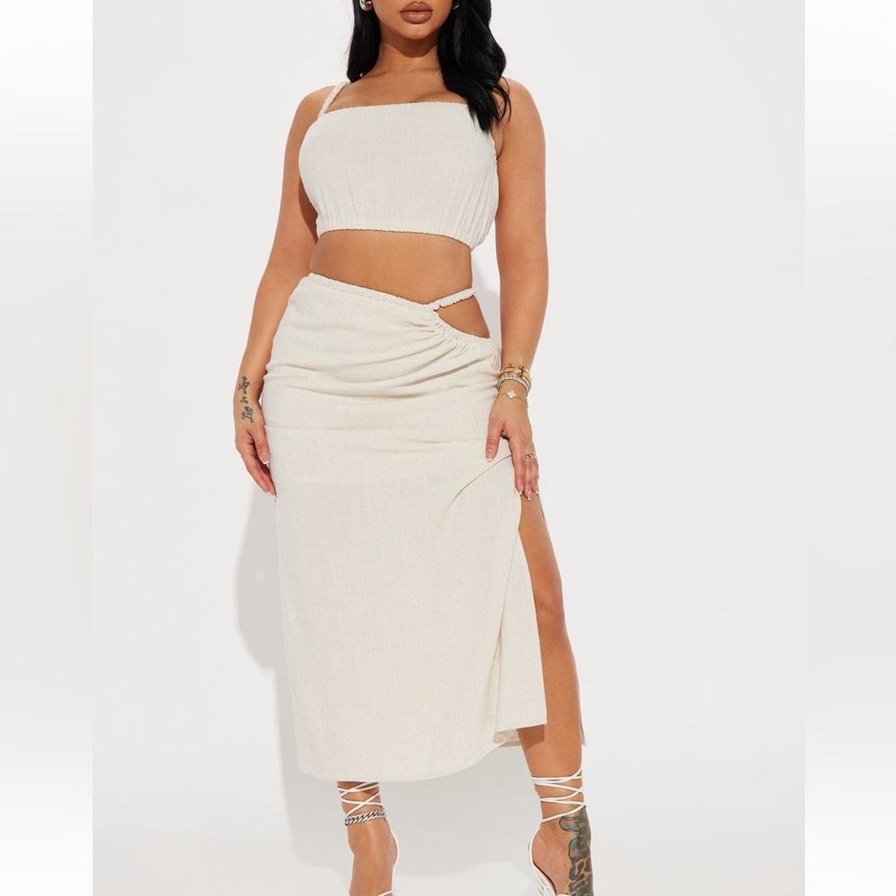 Fashion Nova linen skirt set